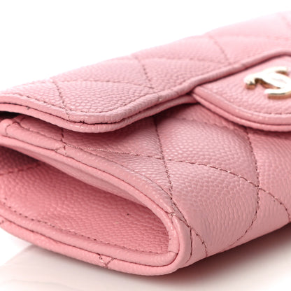 Chanel Caviar Quilted Flap Card Holder Wallet Light Pink 10 of 12