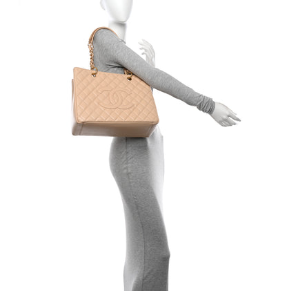 Chanel Caviar Quilted Grand Shopping Tote GST Beige 2 of 11