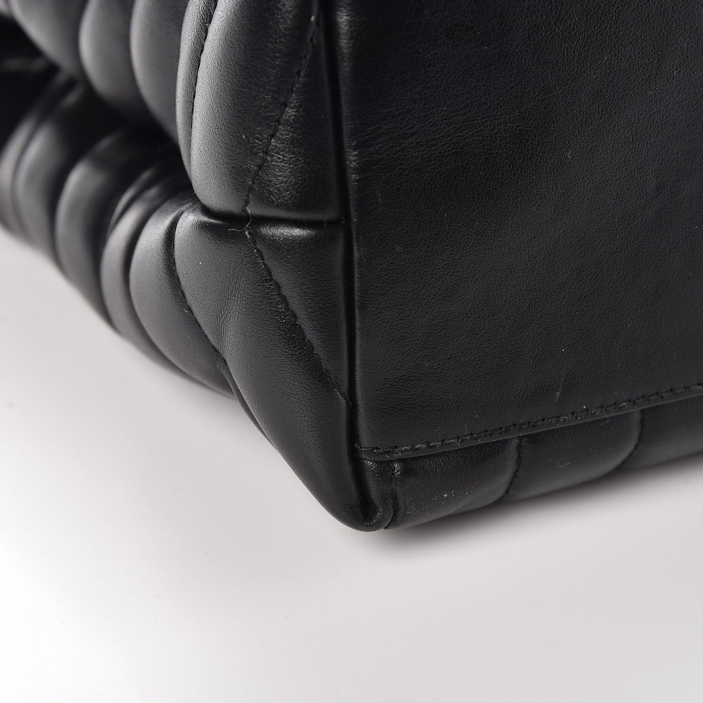 Calfskin Y Quilted Monogram Medium Loulou Chain Satchel Black
