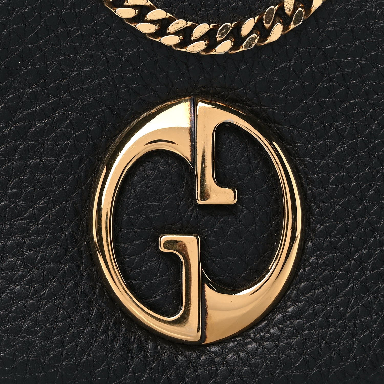 Gucci Pebbled Calfskin Small 1973 Chain Shoulder Bag Black 11 of 11