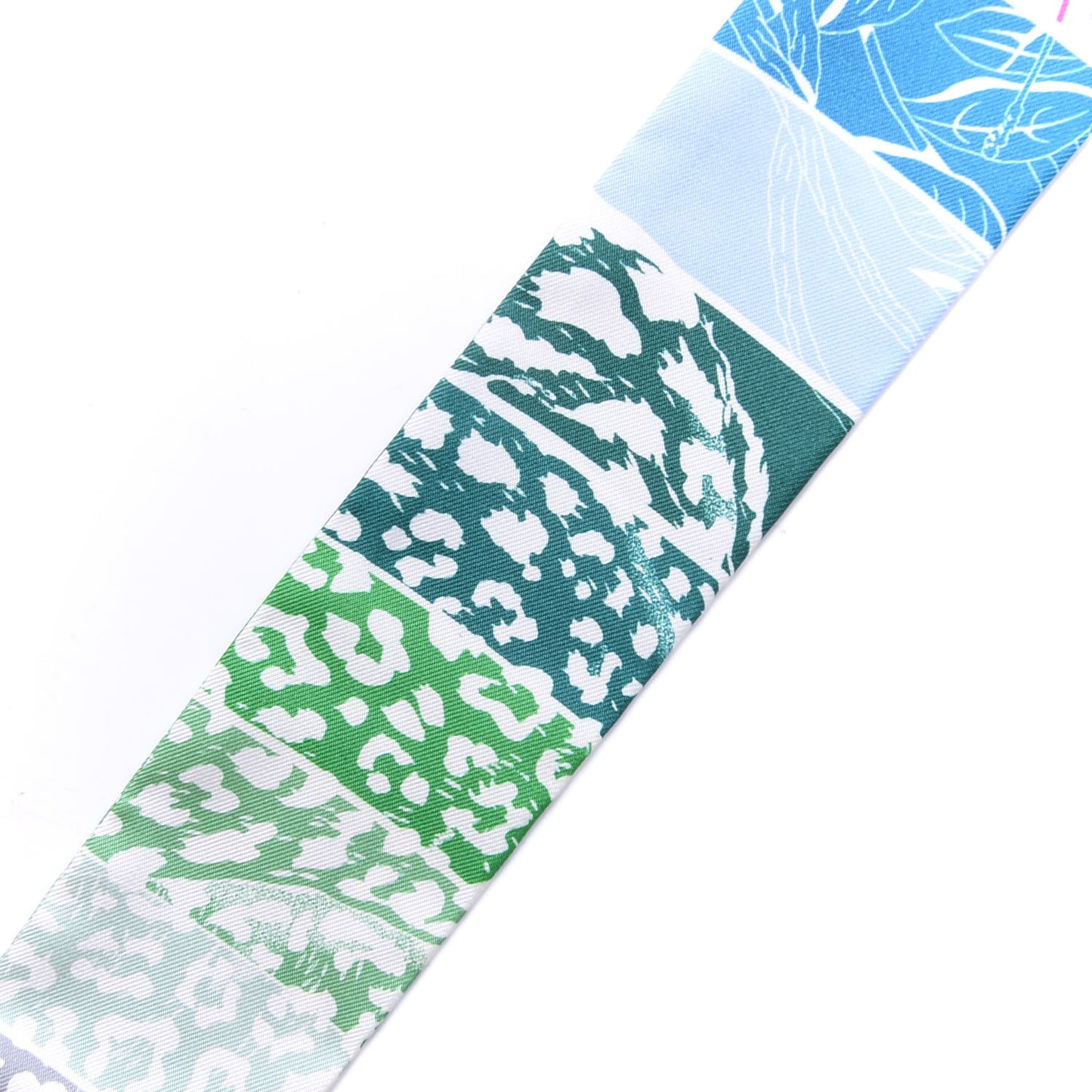 Silk Jungle Love Rainbow Twilly Vert Rose Jaune Fluo