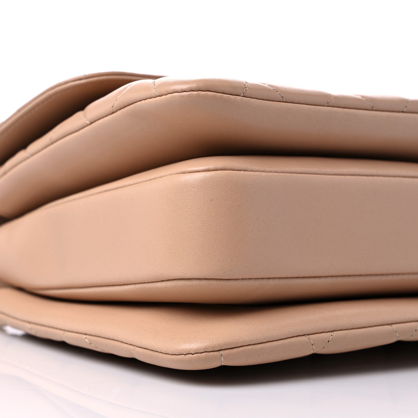 Lambskin Quilted Medium Trendy CC Flap Dual Handle Bag Beige