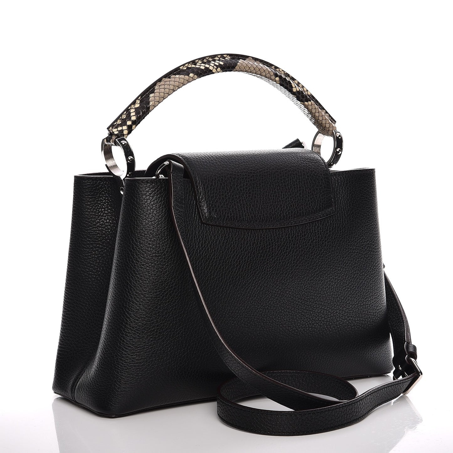 Taurillon Python Capucines PM Black