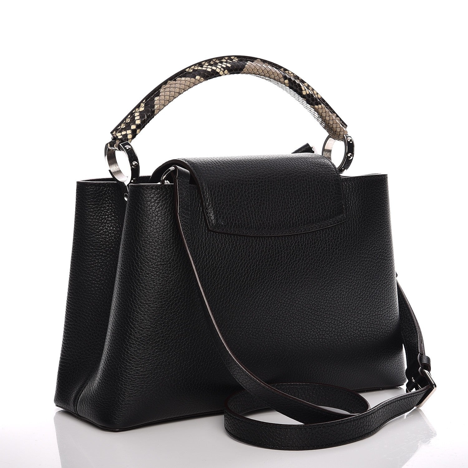 Louis Vuitton Taurillon Python Capucines PM Black 4 of 7
