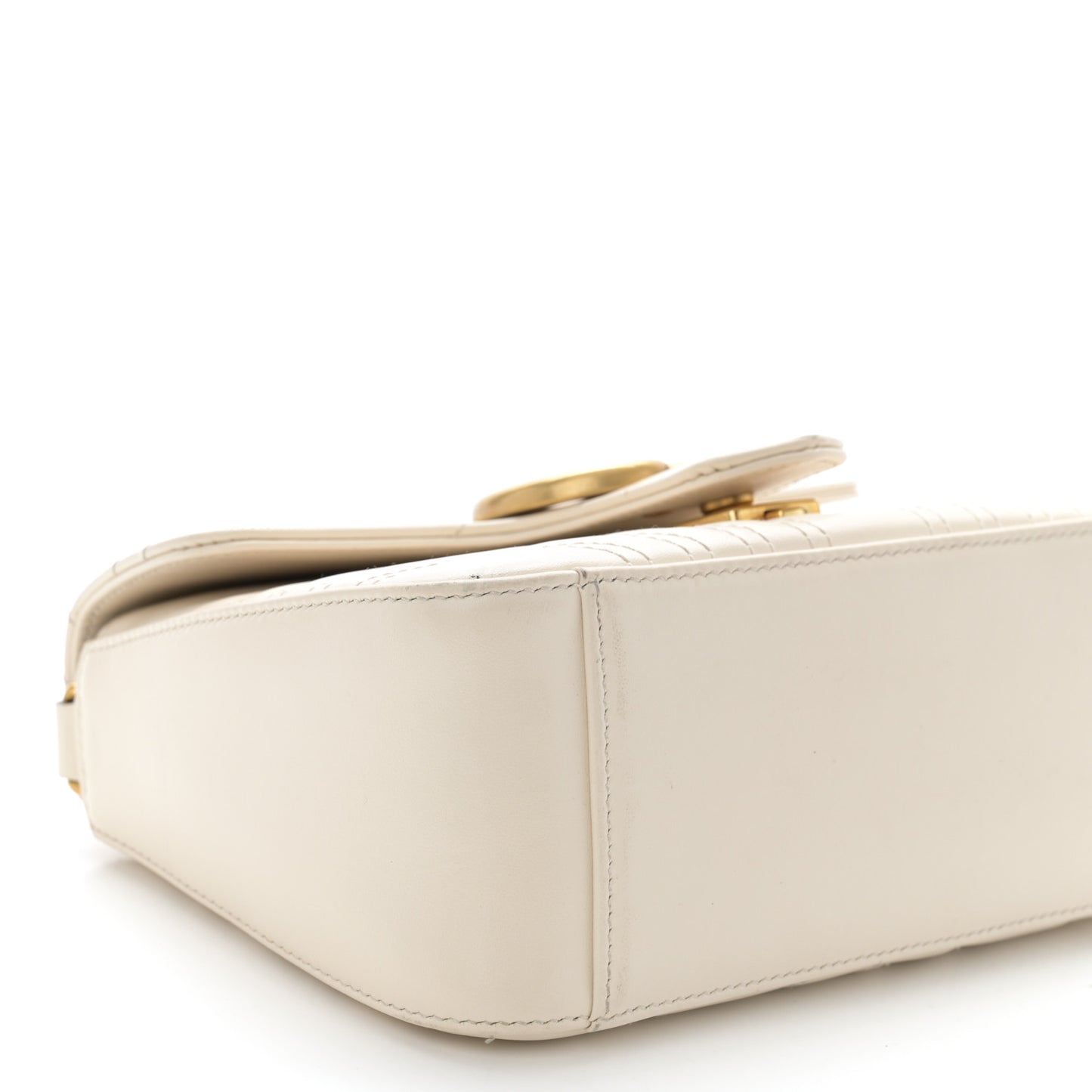 Calfskin Matelasse Mini GG Marmont Top Handle Shoulder Bag White