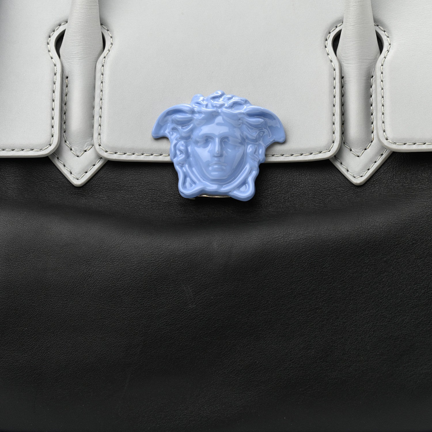Versace Calfskin Large Palazzo Empire Bag Blue Multicolor 13 of 13