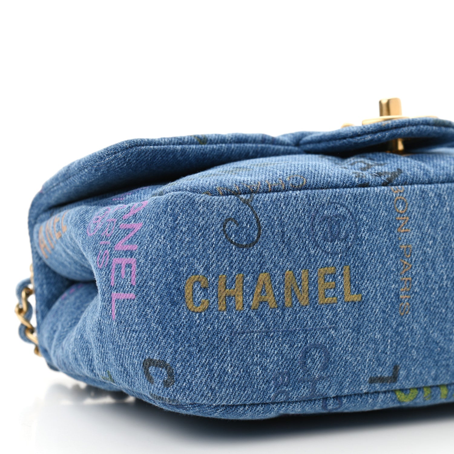 Chanel Denim Quilted Mini Denim Mood Rectangular Flap Blue Multicolor 9 of 10