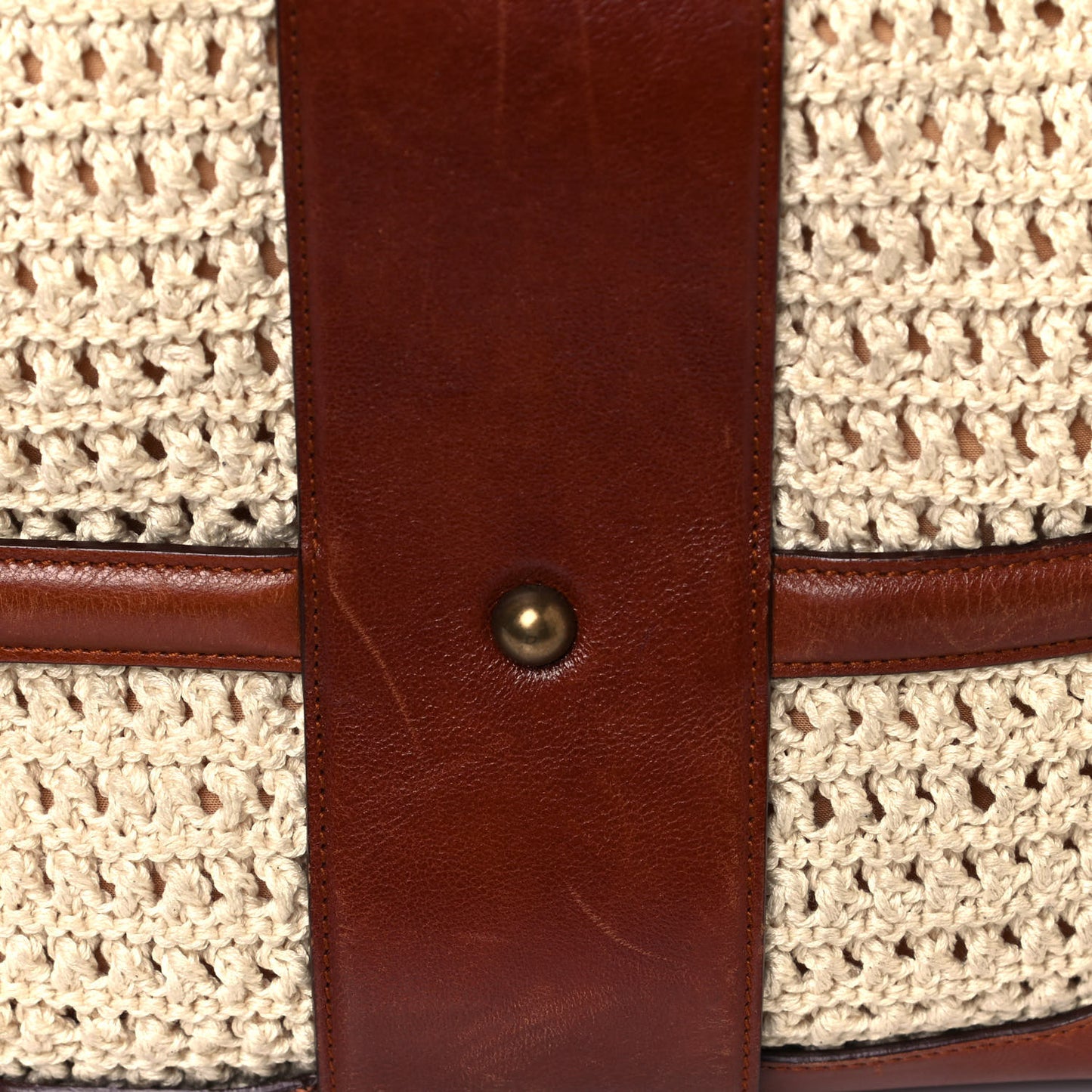 Nylon Crochet Novak Bag Tan