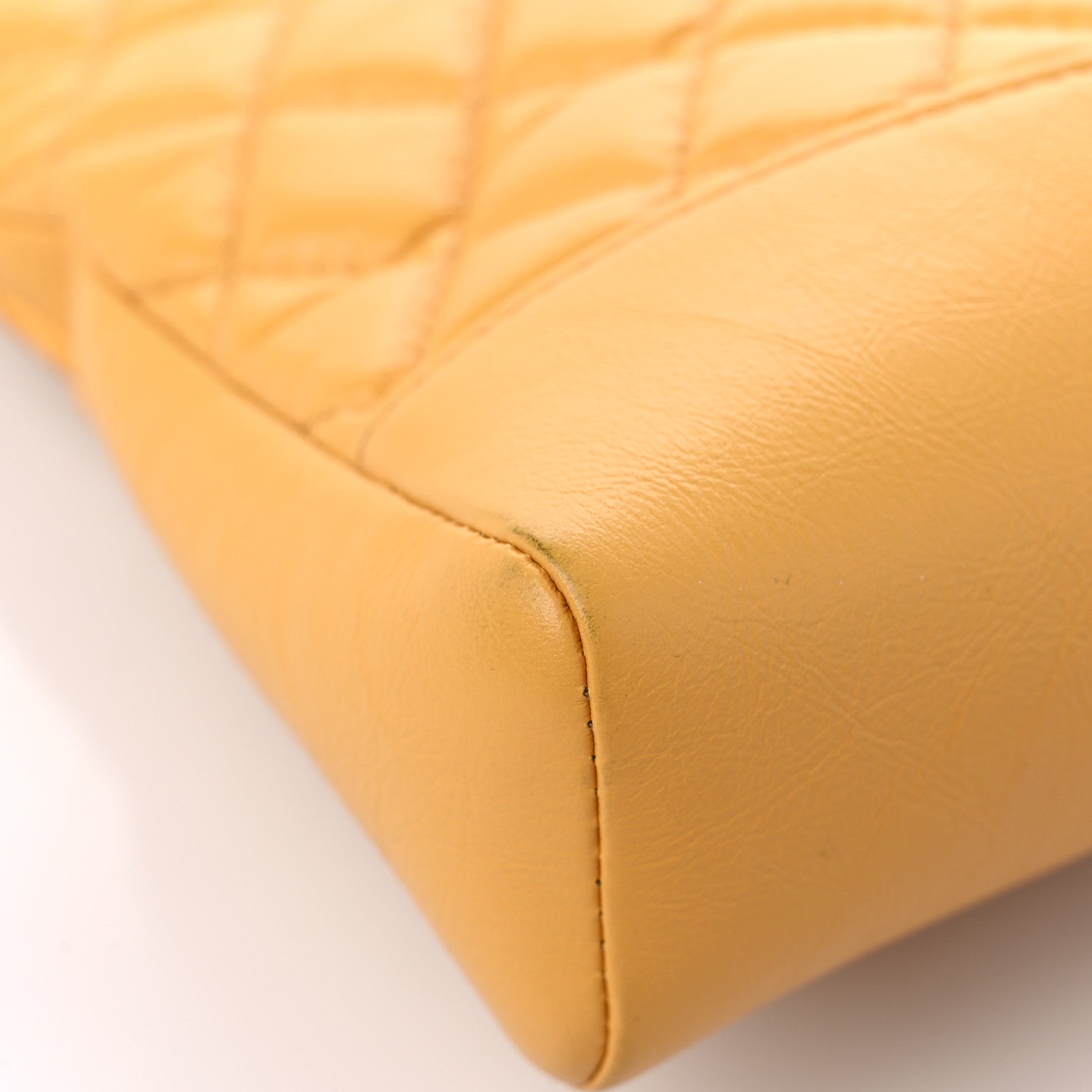 Chanel Shiny Crumpled Calfskin Quilted Mini 31 Shopping Bag Yellow 8 of 12