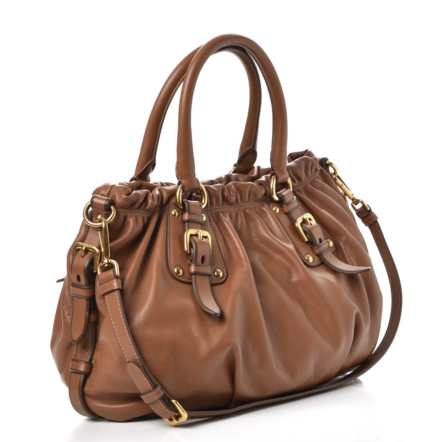 Prada Soft Calf Tote Caramel 4 of 9