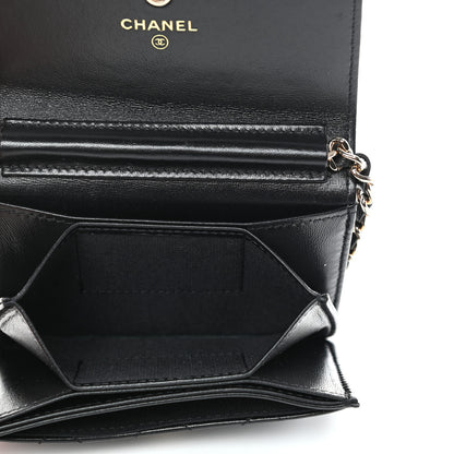 Chanel Lambskin Quilted My Chanel Lady Card Holder On Chain Black 4 of 4