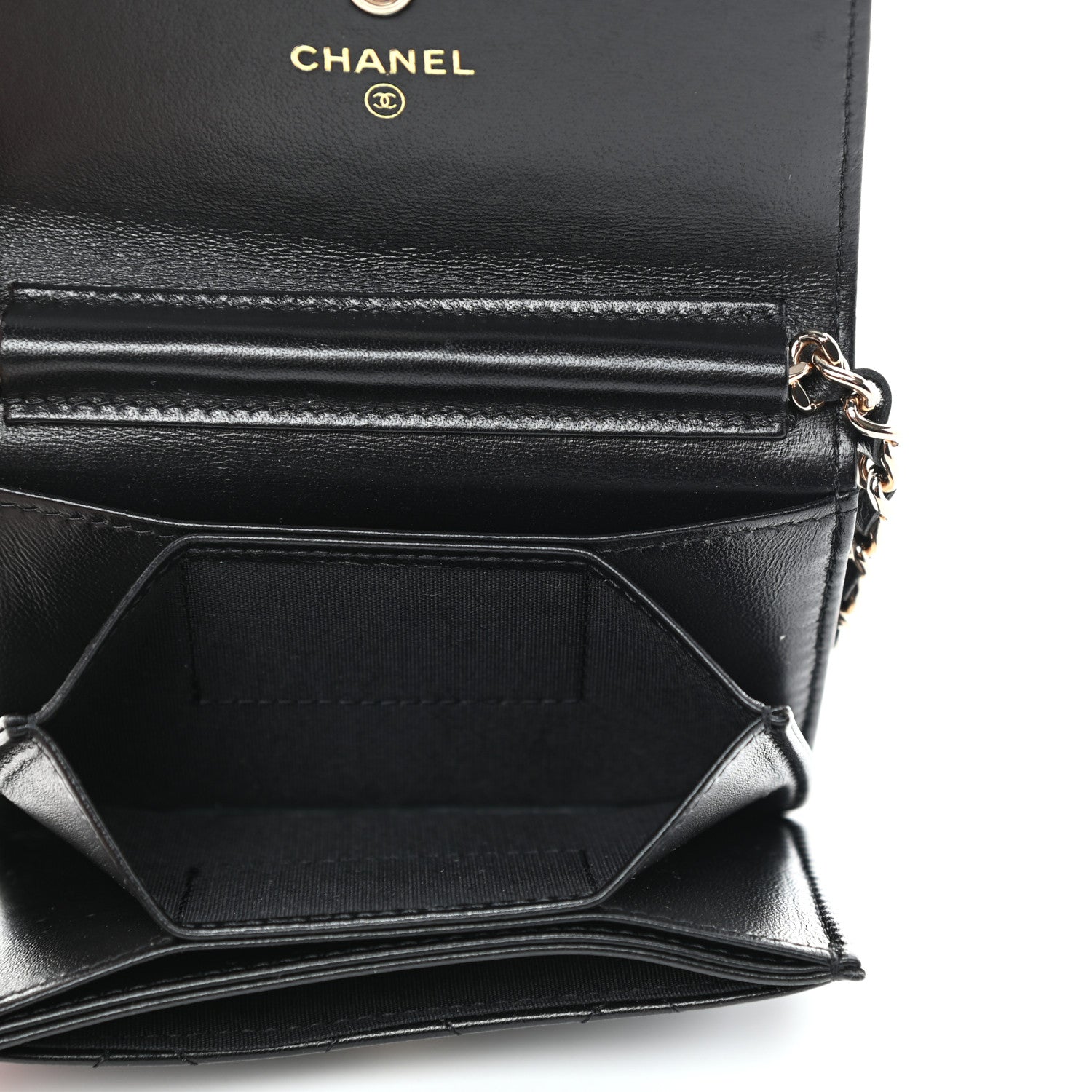 Chanel Lambskin Quilted My Chanel Lady Card Holder On Chain Black 4 of 4
