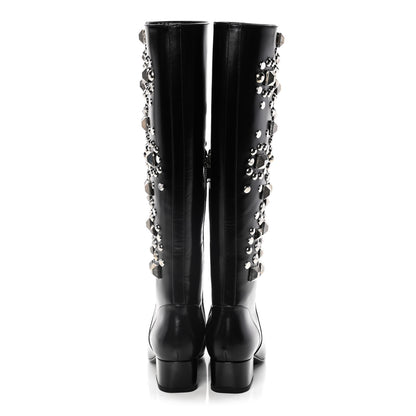 Saint Laurent Ketta Studded Babies 40 Brod Knee High Boots 35.5 Black 5 of 17