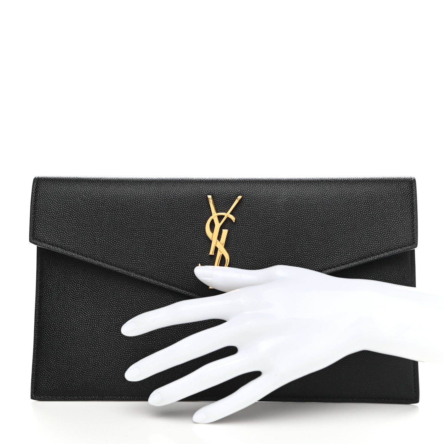 Saint Laurent Grain De Poudre Uptown Pouch Black 3 of 8