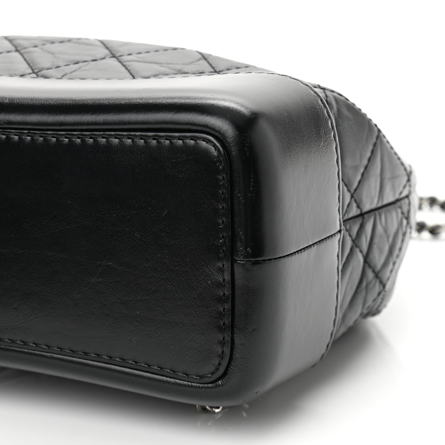 Aged Calfskin Quilted Small Gabrielle Backpack Black