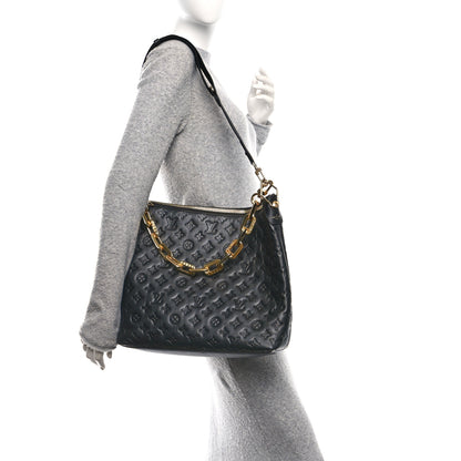 Louis Vuitton Lambskin Embossed Monogram Coussin Hobo MM Black 2 of 10