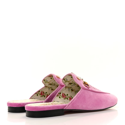 Gucci Velvet Marquise Crystals Womens Princetown Slippers 40 Malva Dark Malva 4 of 9