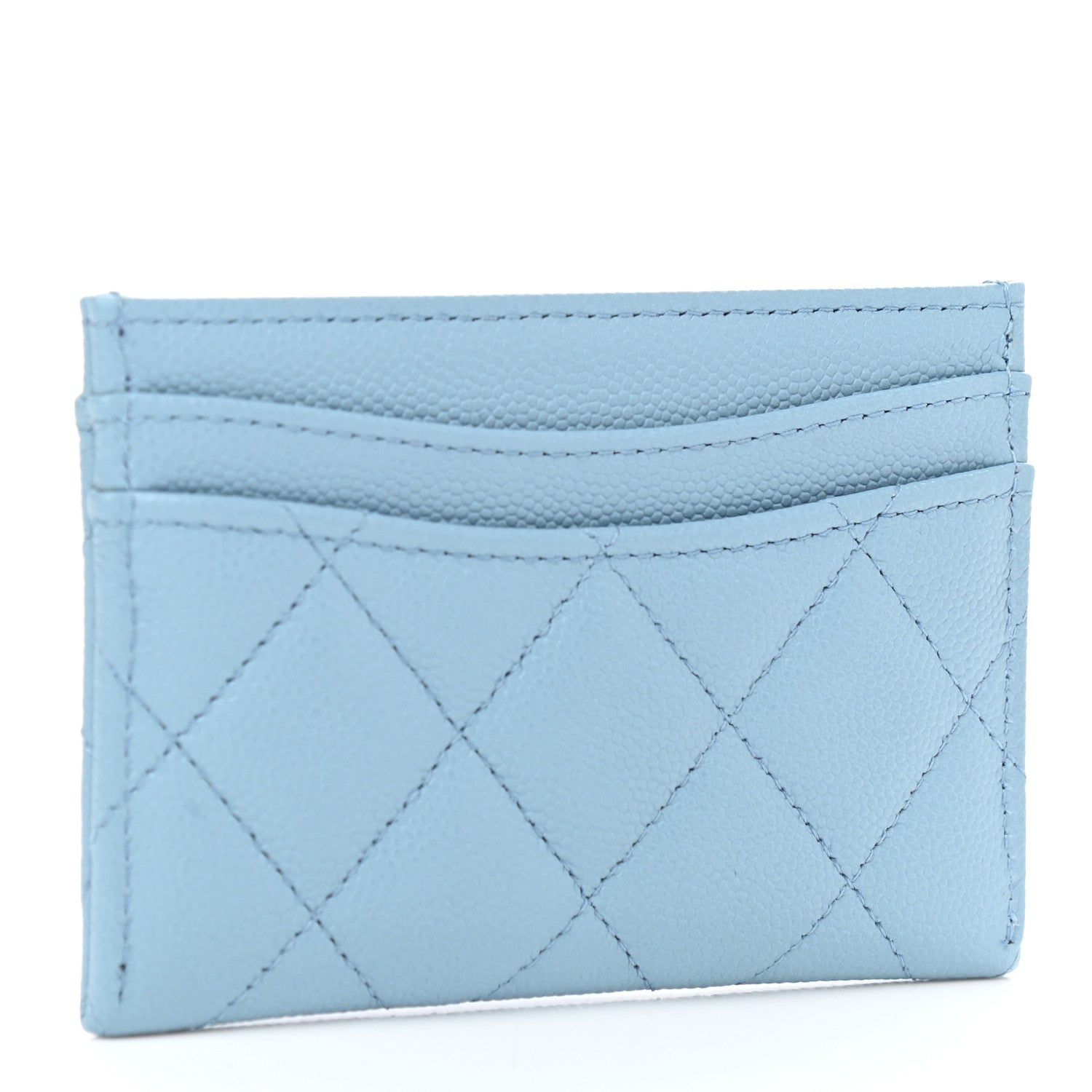Chanel Caviar Quilted Card Holder Light Blue 3 of 8