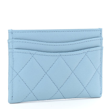 Chanel Caviar Quilted Card Holder Light Blue 3 of 8