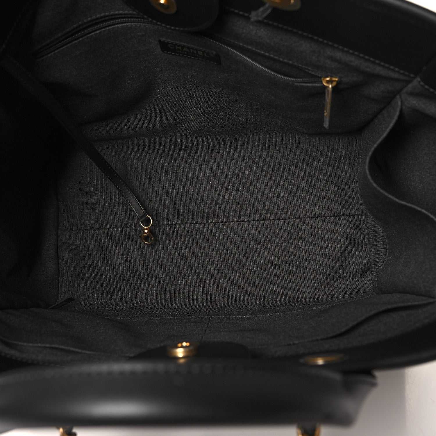 Chanel Calfskin Medium Deauville Tote Black 4 of 9