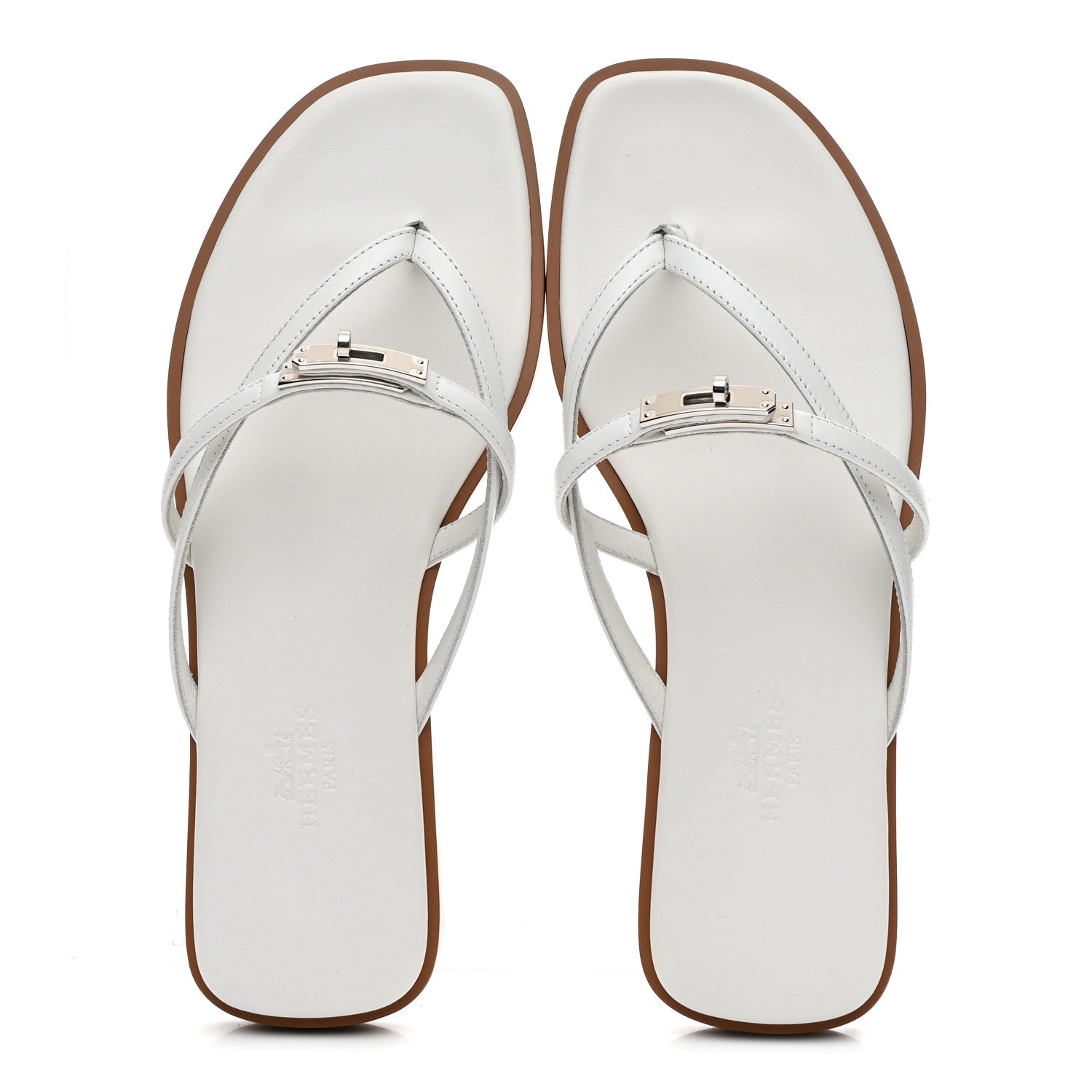 Hermes Calfskin Miss Sandals 36 White 2 of 8