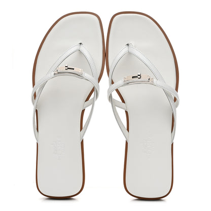 Hermes Calfskin Miss Sandals 36 White 2 of 8