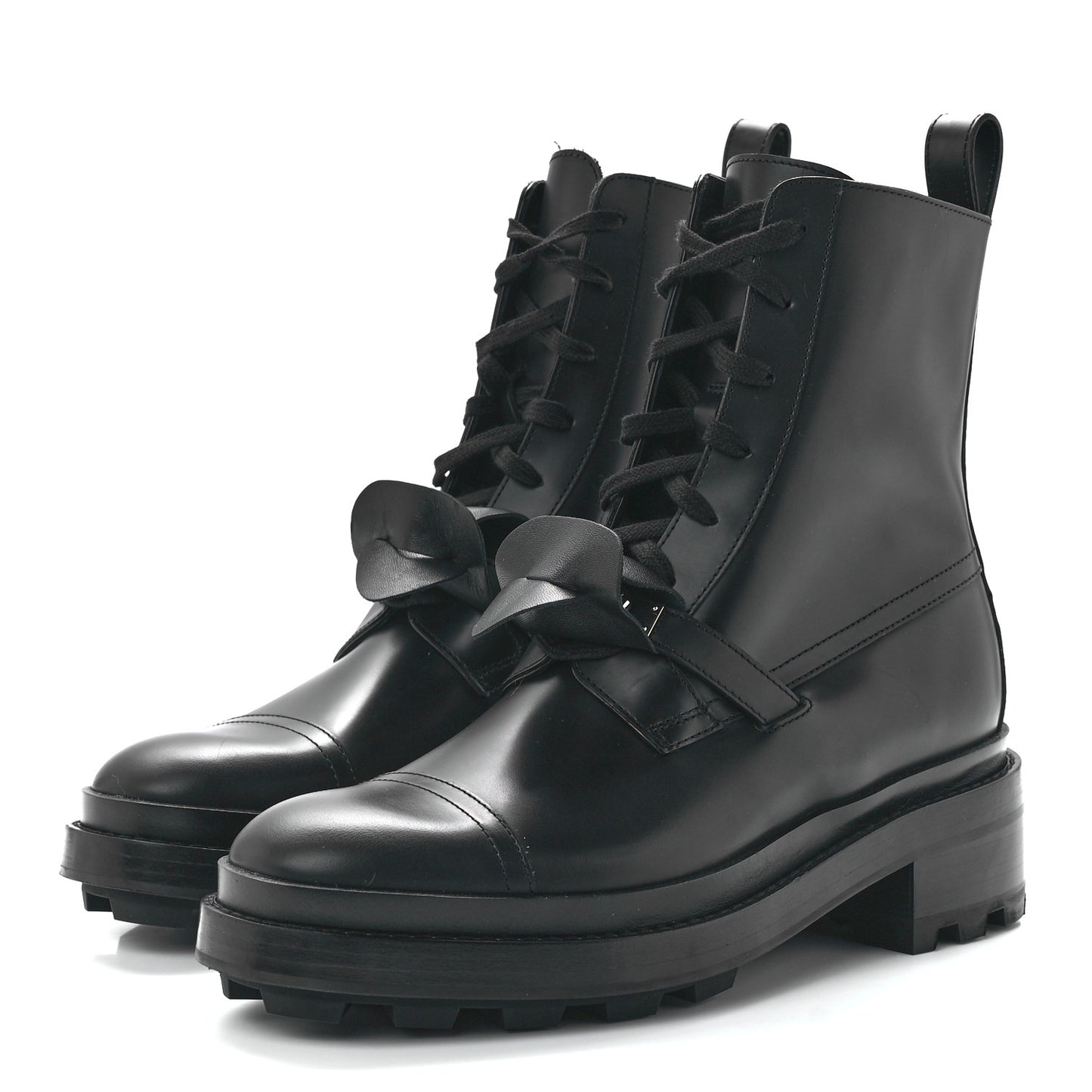 Glossed Calfskin Funk Ankle Boots 38 Black