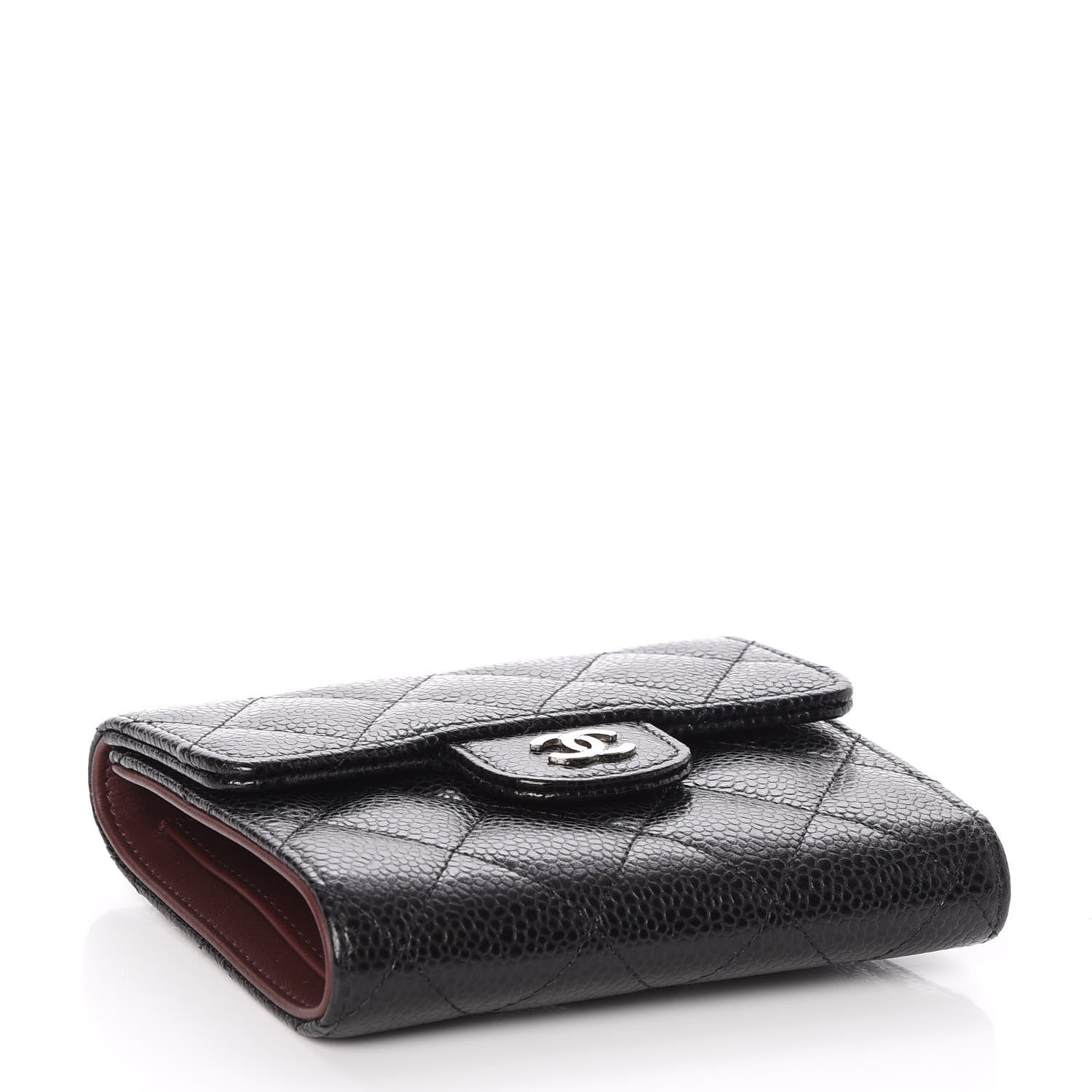 Chanel Caviar Quilted Compact Flap Wallet Black 4 of 9