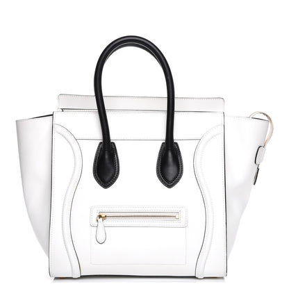 Celine Smooth Calfskin Mini Bi-Color Luggage White Black 1 of 7