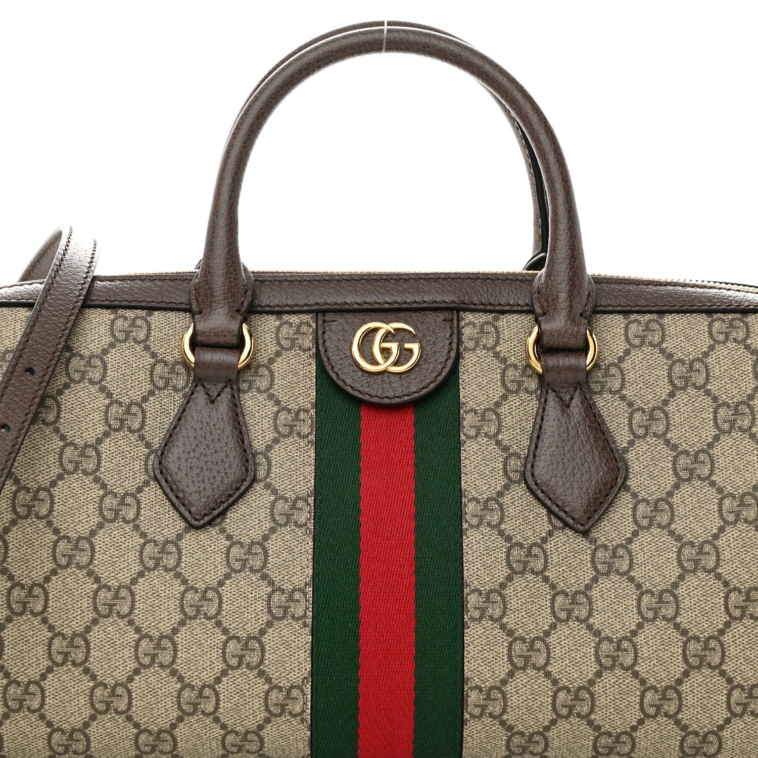 Gucci GG Supreme Monogram Web Medium Ophidia Boston Brown 8 of 11