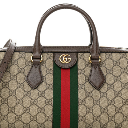 Gucci GG Supreme Monogram Web Medium Ophidia Boston Brown 8 of 11