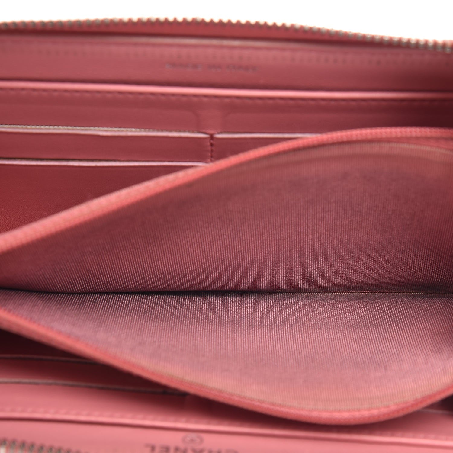 Chanel Lambskin Quilted Large Gusset Zip Around Wallet Pink 6 of 17