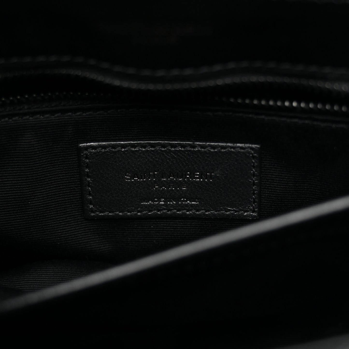 Calfskin Y Quilted Monogram Monochrome Toy Loulou Crossbody Bag Black