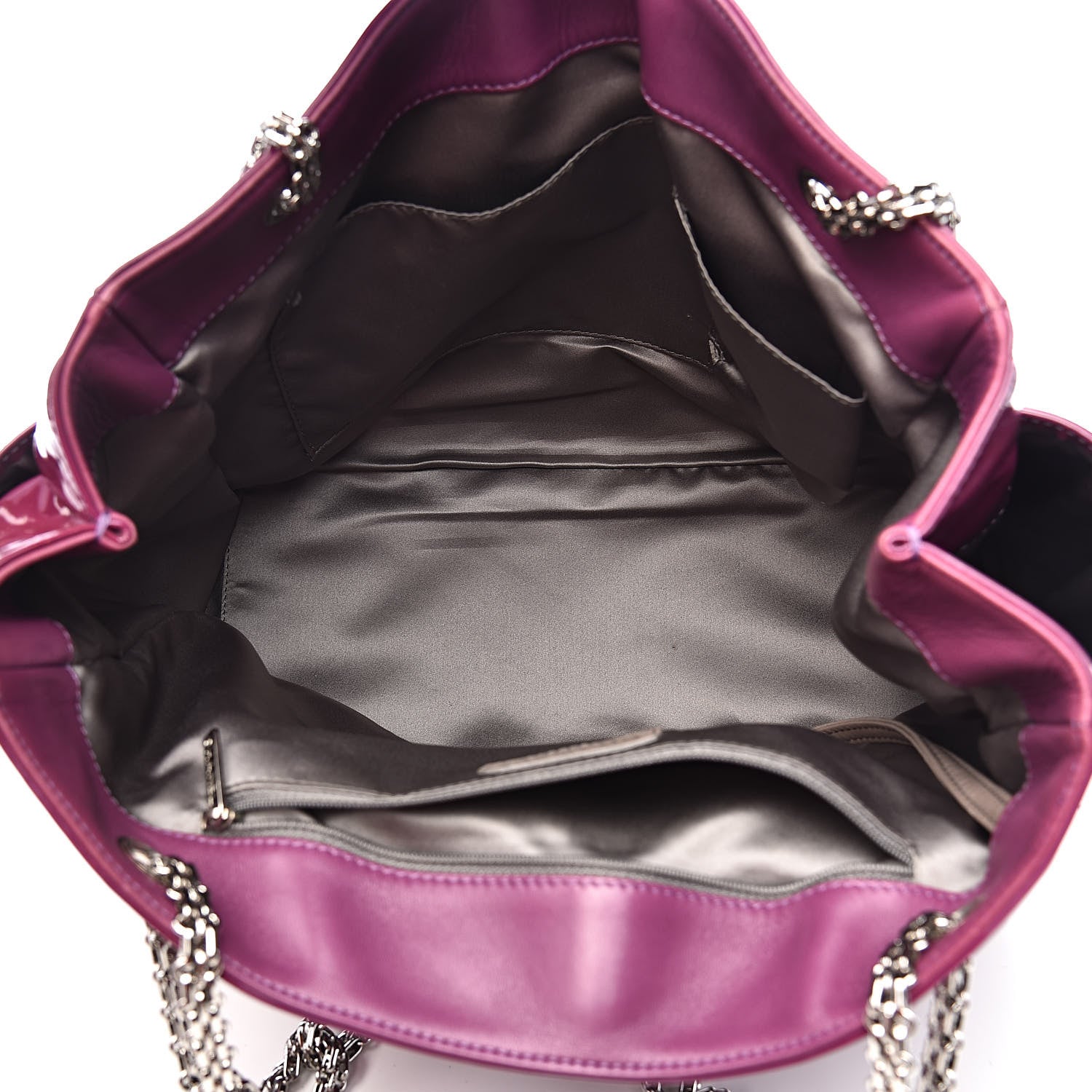 Chanel Patent Mademoiselle Lock Large Shopper Tote Purple 5 of 16