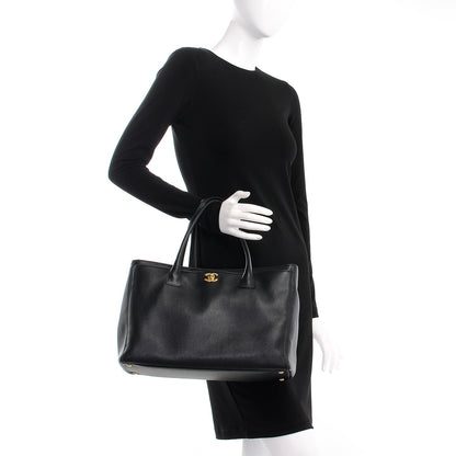 Chanel Calfskin Cerf Executive Shopper Tote Black 3 of 9