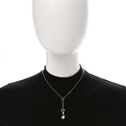 Christian Dior Crystal Pearl CD Shiny-D Tribal Long Necklace Gold 2 of 7