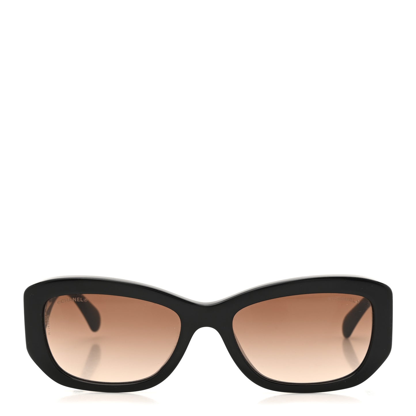 Acetate Rectangle Sunglasses 5493-A Black Brown