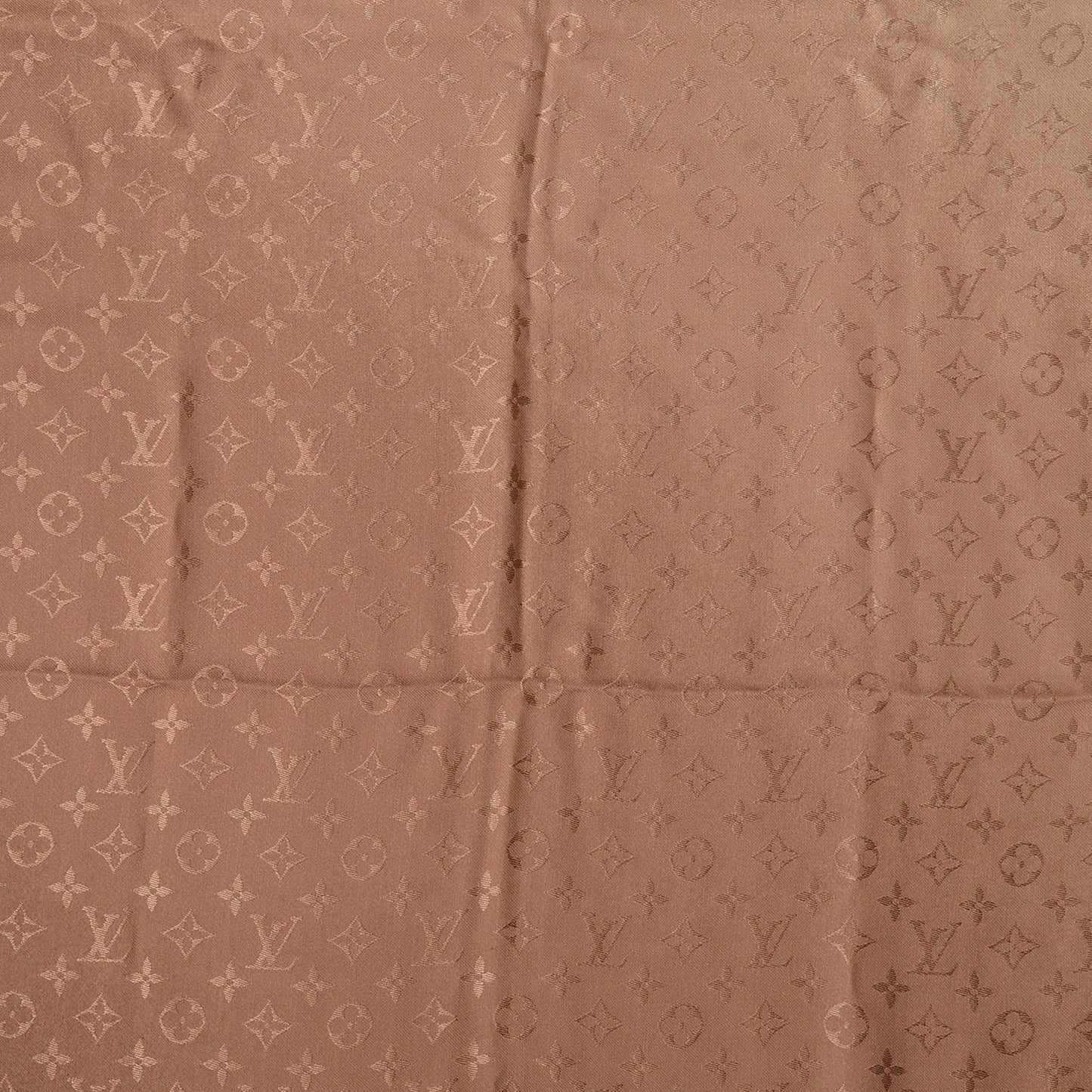 Silk Wool Monogram Sunrise Shawl Beige