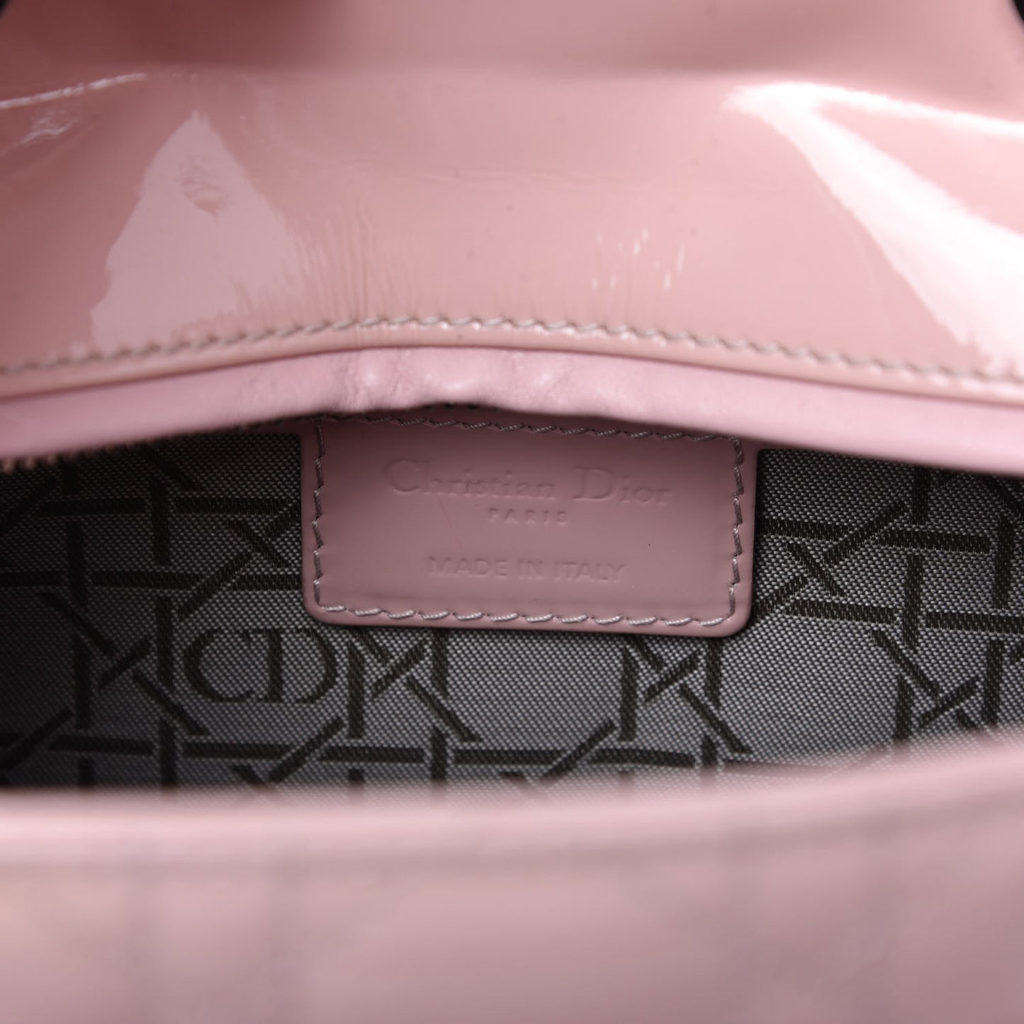 Patent Cannage Medium Lady Dior Rose Clair
