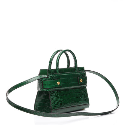 Givenchy Calfskin Crocodile Embossed Mini Horizon Satchel Green 4 of 7