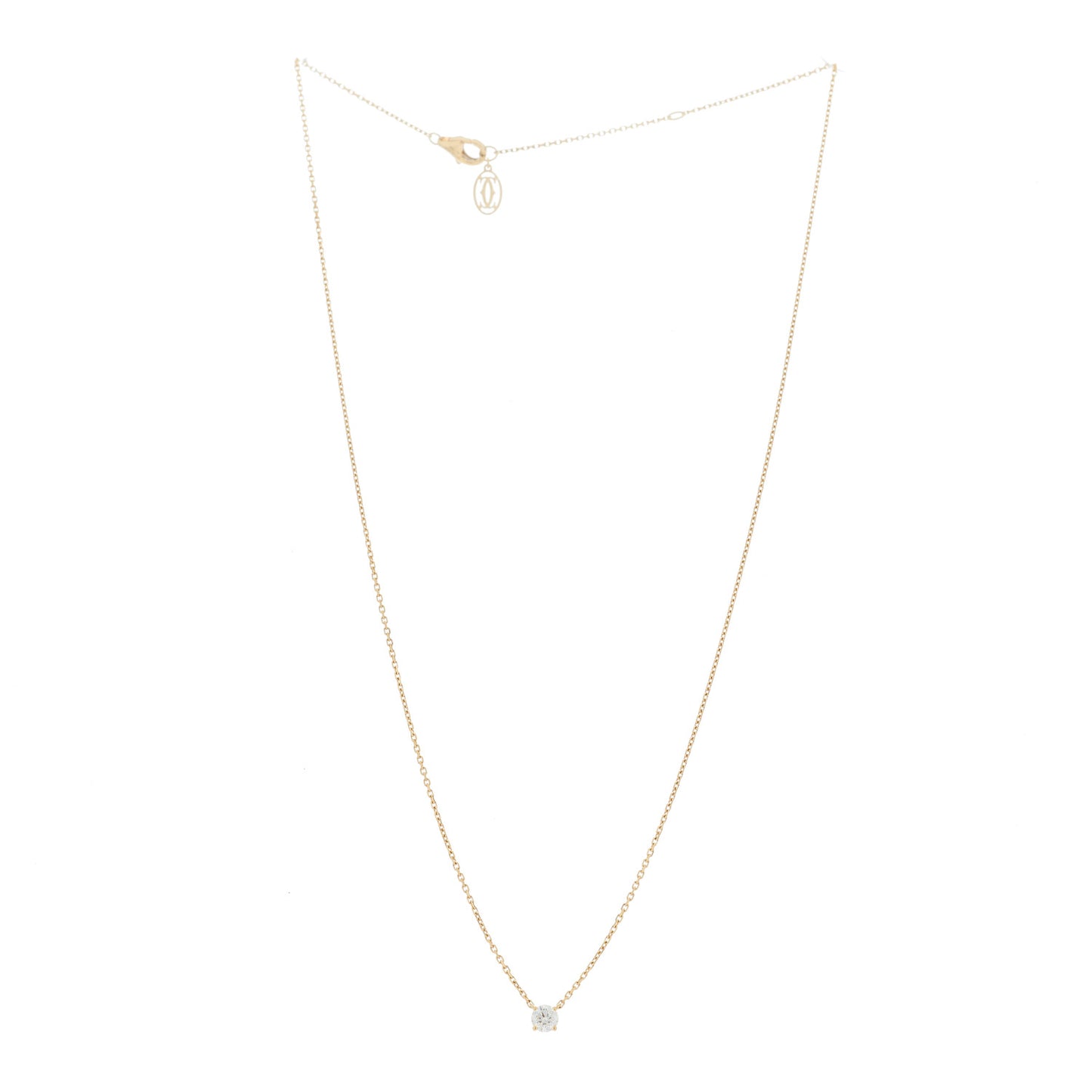 18K Yellow Gold Diamond .24ct Solitaire 1895 Pendant Necklace