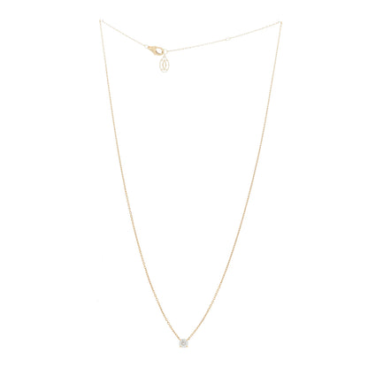 Cartier 18K Yellow Gold Diamond .24ct Solitaire 1895 Pendant Necklace 3 of 6