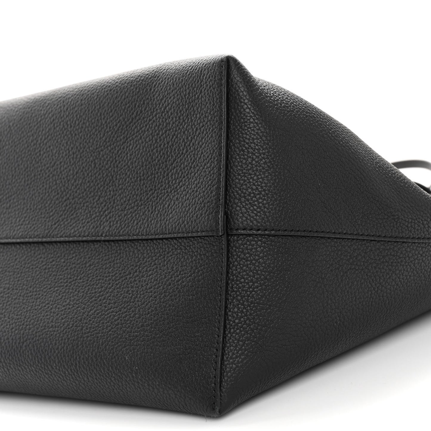 Grained Calfskin Skull Open Shopper Tote Black