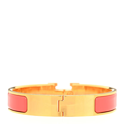 Hermes Enamel Narrow Clic Clac H Bracelet GM Rouge Corail 3 of 4
