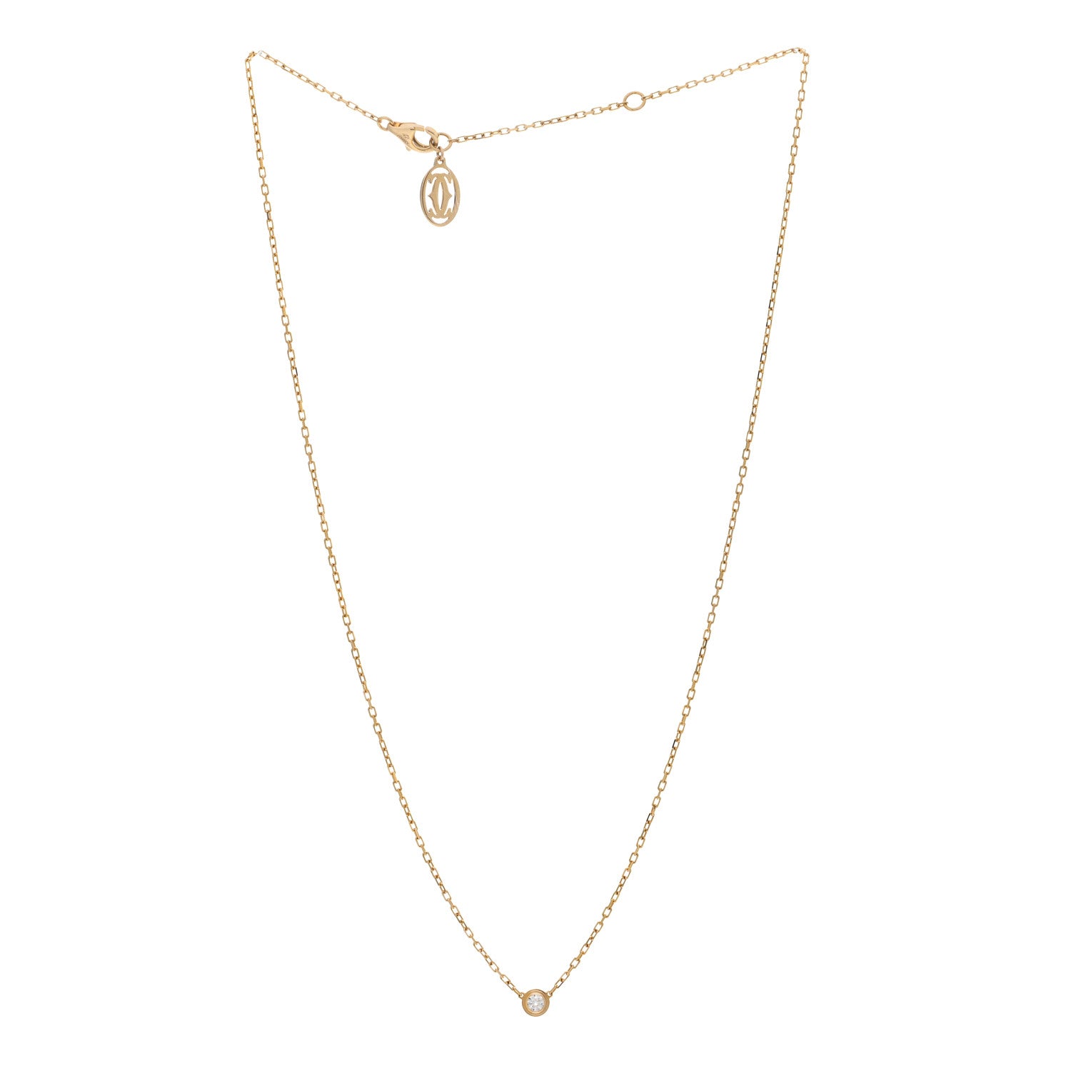 Cartier 18K Yellow Gold Diamond SM D'Amour Pendant Necklace 3 of 4