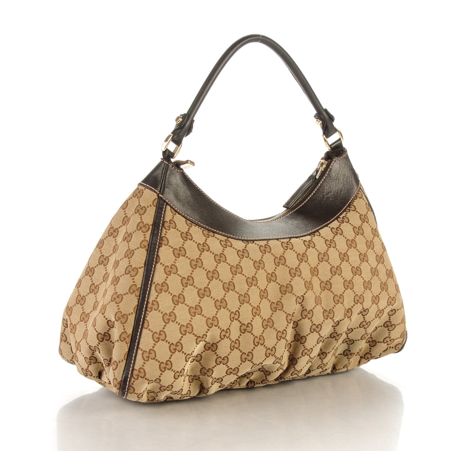 Monogram Large D Gold Hobo Dark Brown