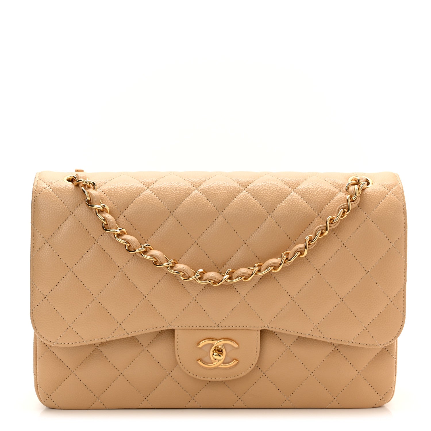 Chanel Caviar Quilted Jumbo Double Flap Beige Clair 1 of 11