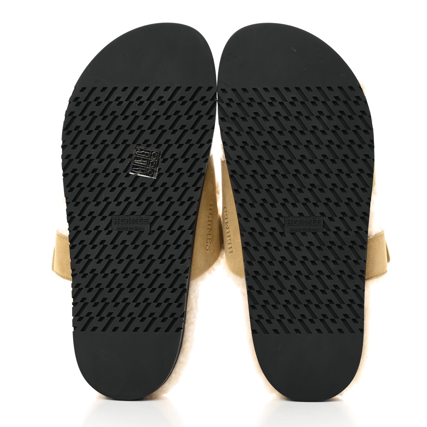 Hermes Suede Goatskin Woolskin Womens Chypre Sandals 40 Beige Albatre Ecru 5 of 9