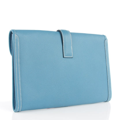 Hermes Epsom Jige PM Clutch Blue Jean 2 of 9