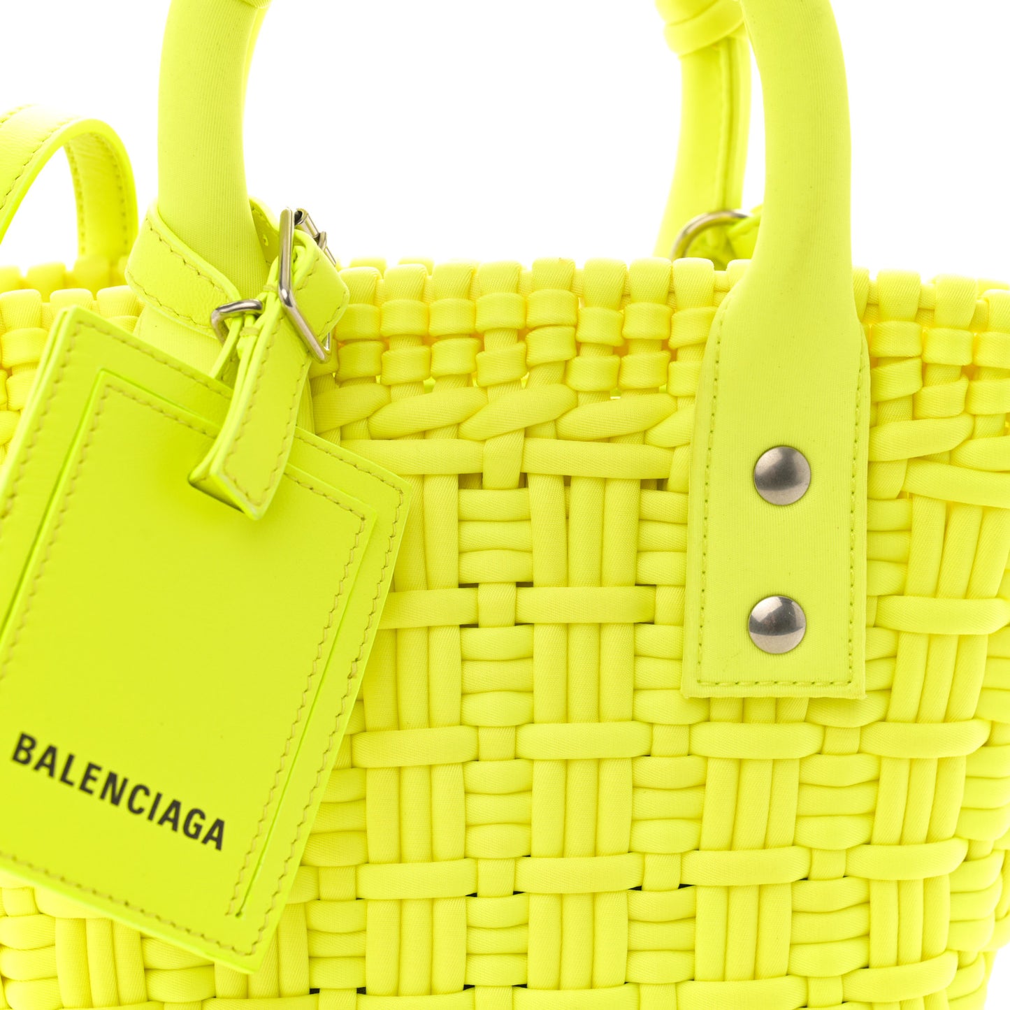 Faux Calfskin XXS Bistro Basket Fluo Yellow
